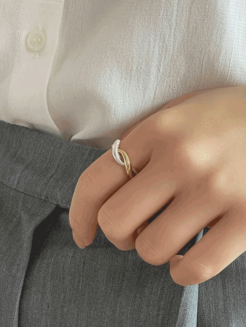 [실버925] 믹스 꼬임 프리사이즈 반지